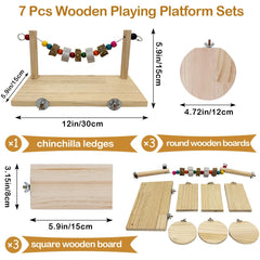 Niwaes round wooden board close-up shows a curved climbing platform for small pets.