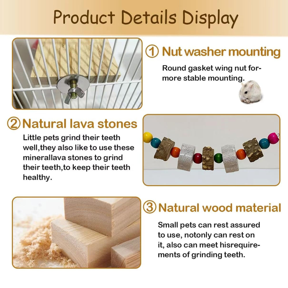 Niwaes square wooden board demonstrates versatile climbing space for small pets.