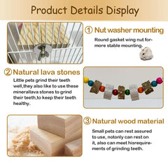 Niwaes square wooden board demonstrates versatile climbing space for small pets.