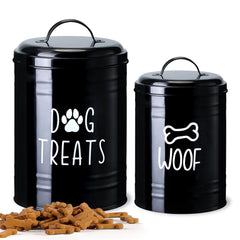 NIXBYO dog treat container 9x5 front view with airtight lid for fresh treats