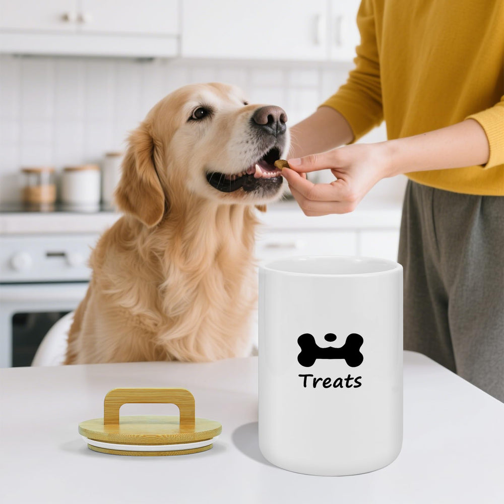 NIXBYO decorative bone pattern jar enhances decor while storing treats