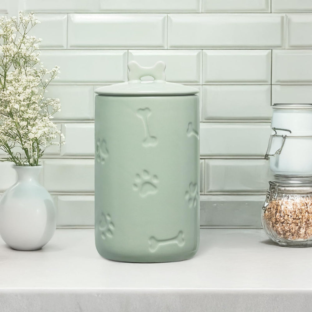 NIXBYO paw-print decorative container suitable for pet stations and kitchens.