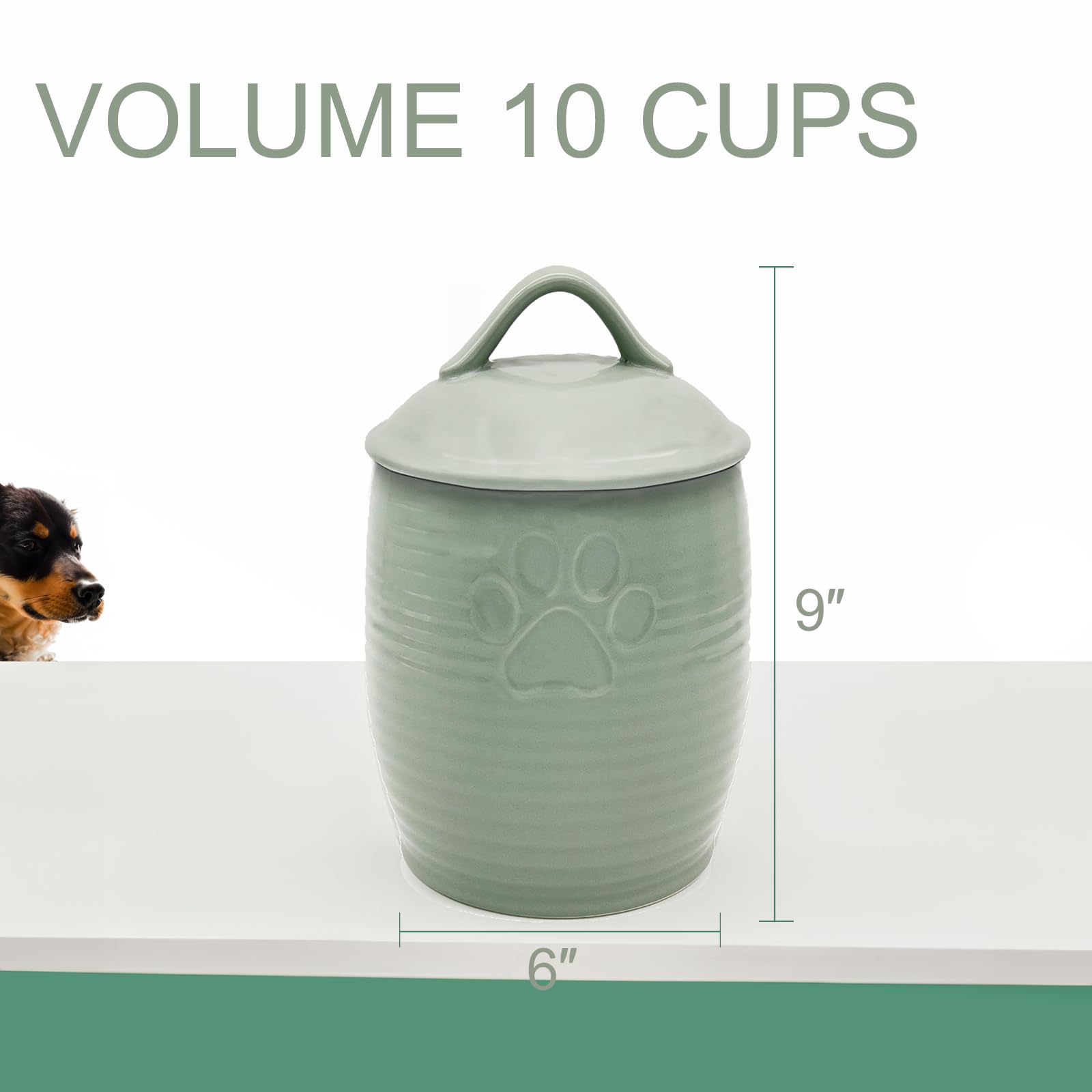 NIXBYO rustic dog treat jar with lid adds farmhouse charm to your counter