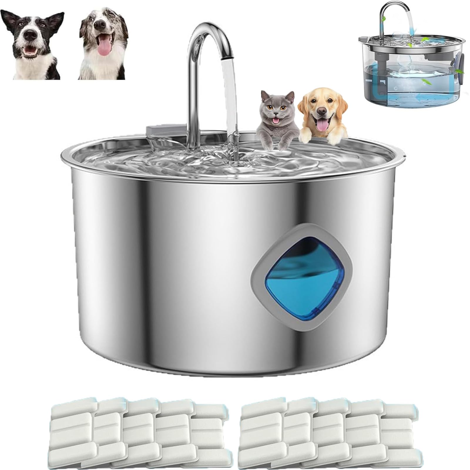 Nixegym dog water fountain top view highlights accessible hydration design