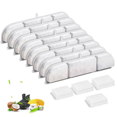 NIXOOT DownyPaws 8-pack filters ready for long-lasting fountain maintenance with cleaner water.