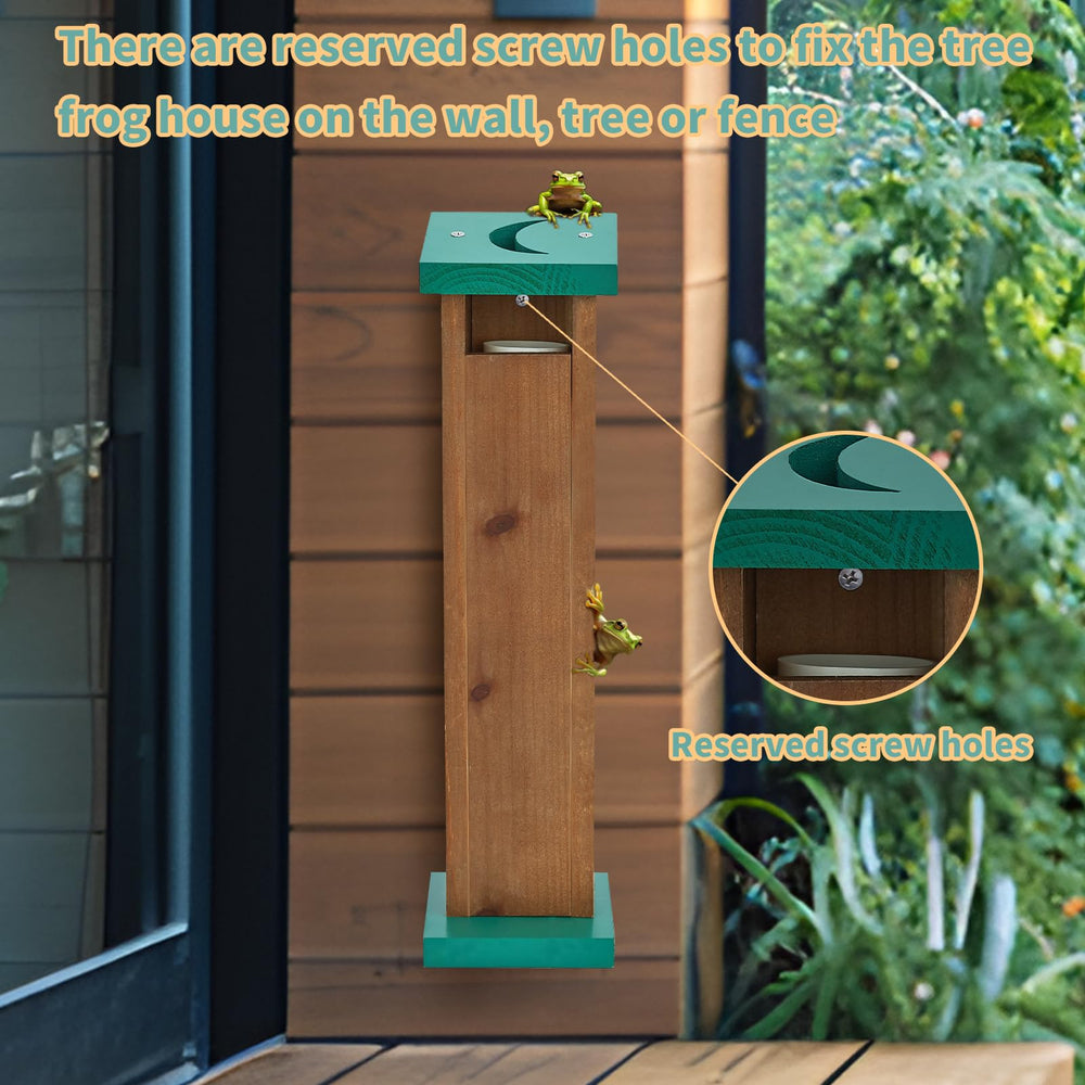Niyanghome Tree Frog House brown finish highlights natural aesthetic in home gardens.