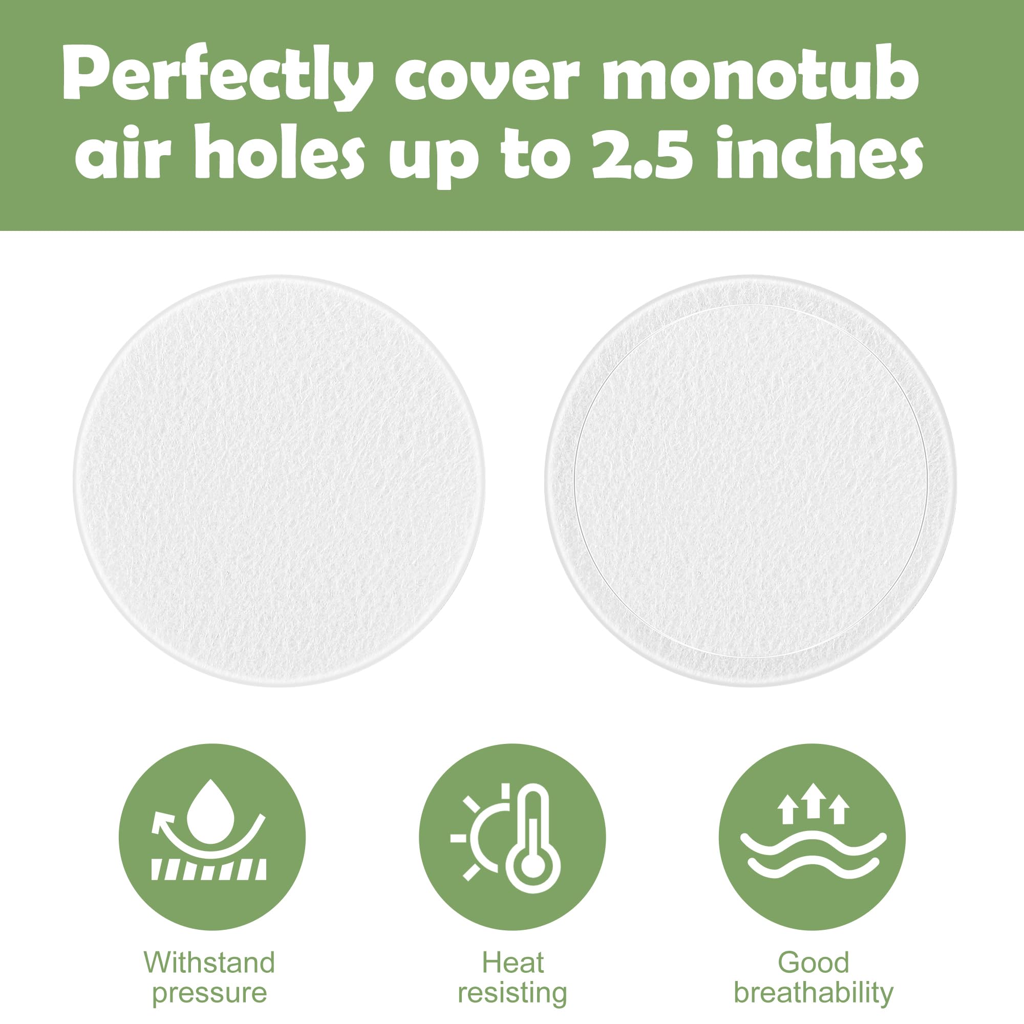 Nkiy Quen filter disk 2.5 inch diameter fits monotub vents for clean air exchange