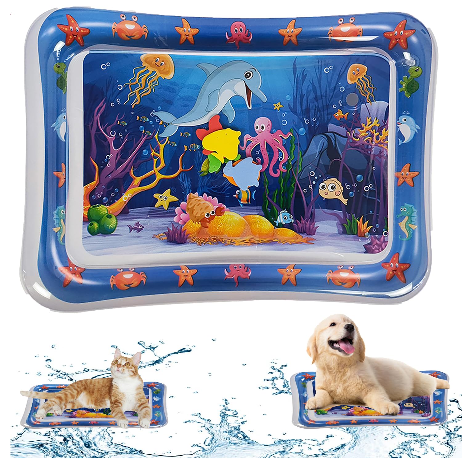 NLAIKE cat water mat 2-piece setup for home play and exercise