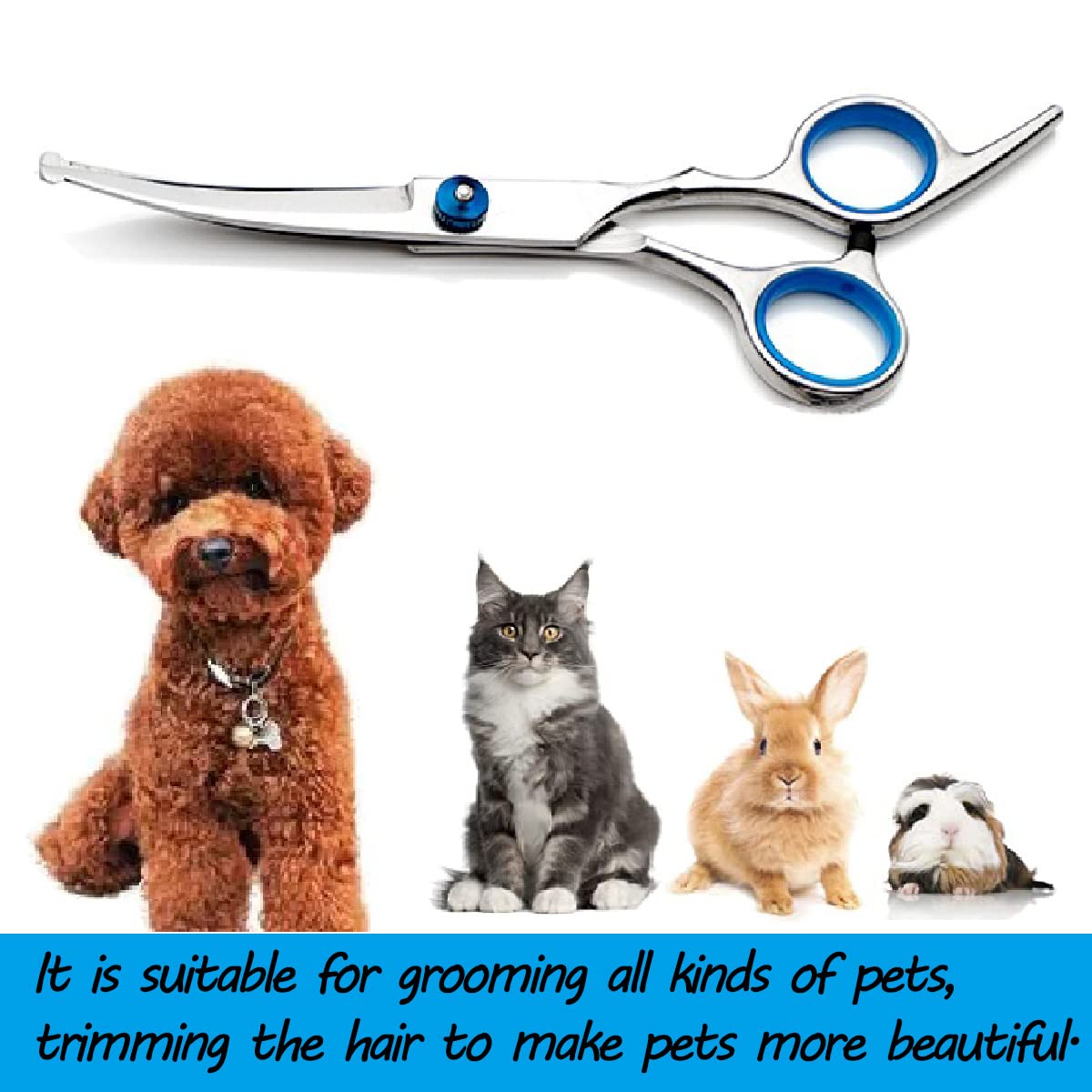 Nlmskzzy curved dog grooming scissors durable titanium stainless build showcases rugged reliability