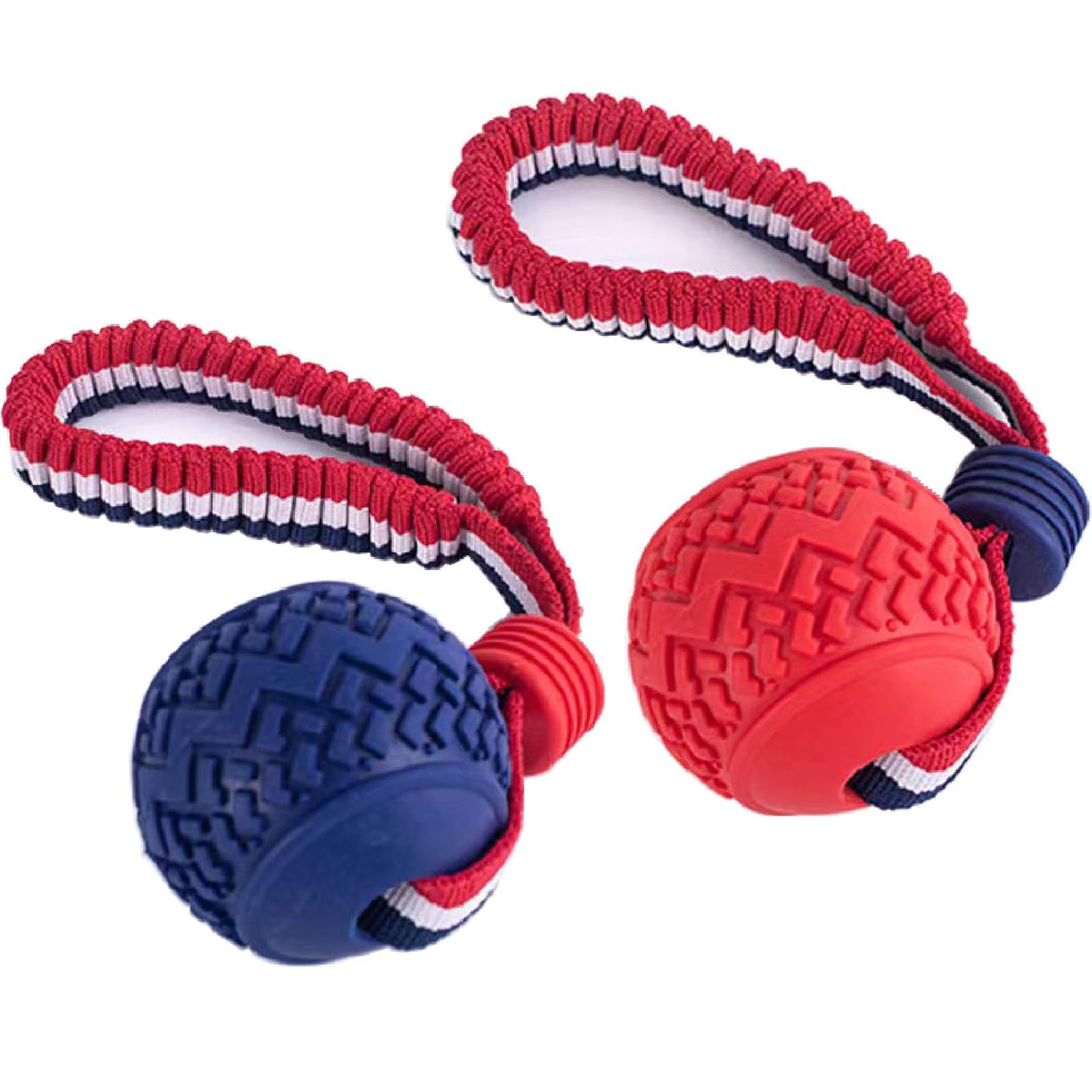 Nlmskzzy dog ball with rope toy side view promotes interactive play and bonding.