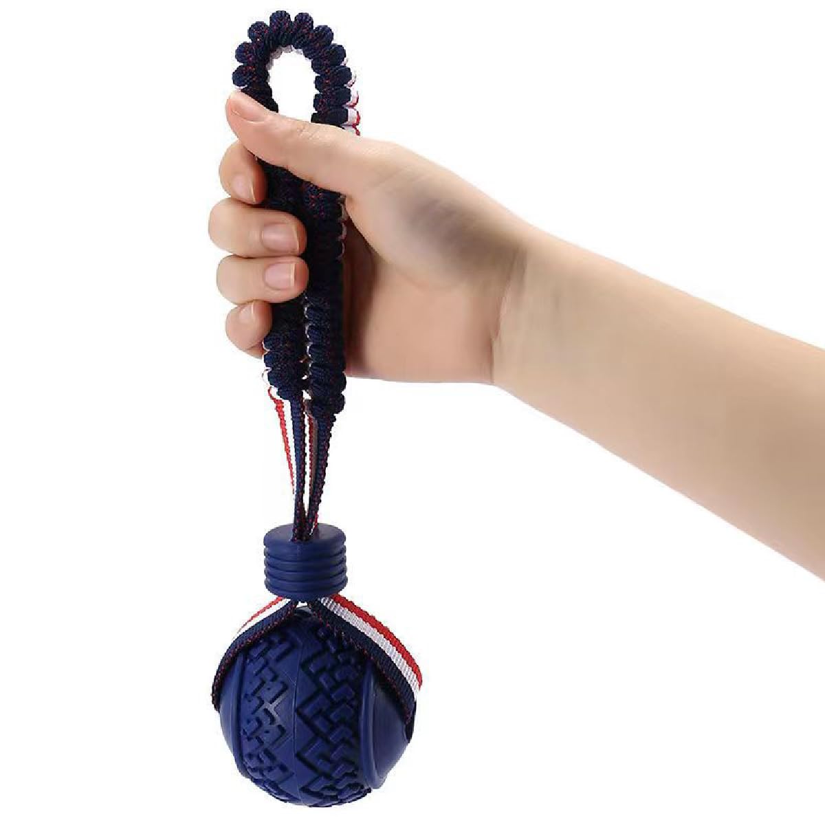Nlmskzzy dog ball with rope toy size 65mm fits small dogs well.