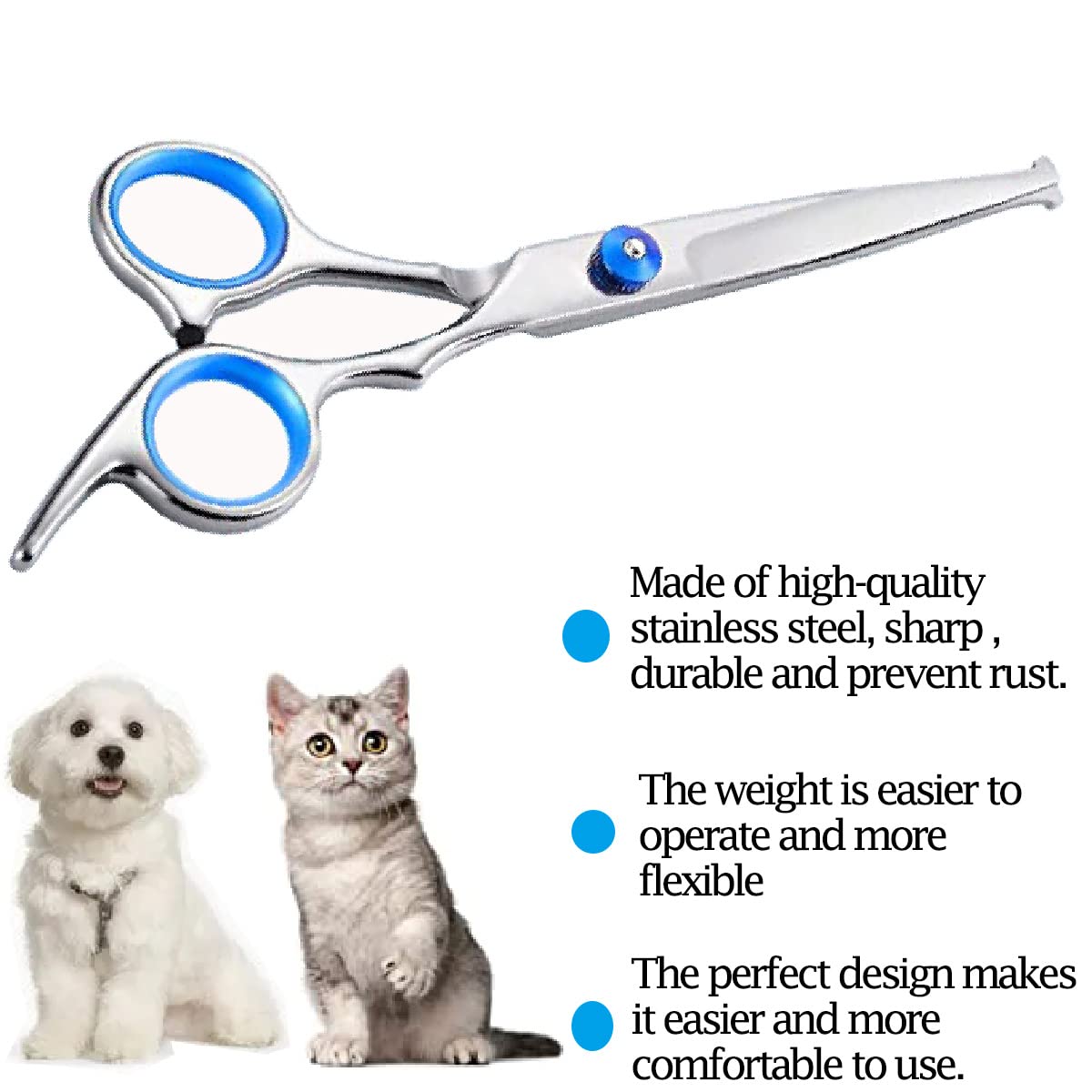 Nlmskzzy dog grooming scissors adjustable screw enables customizable blade tension.