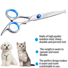 Nlmskzzy dog grooming scissors adjustable screw enables customizable blade tension.