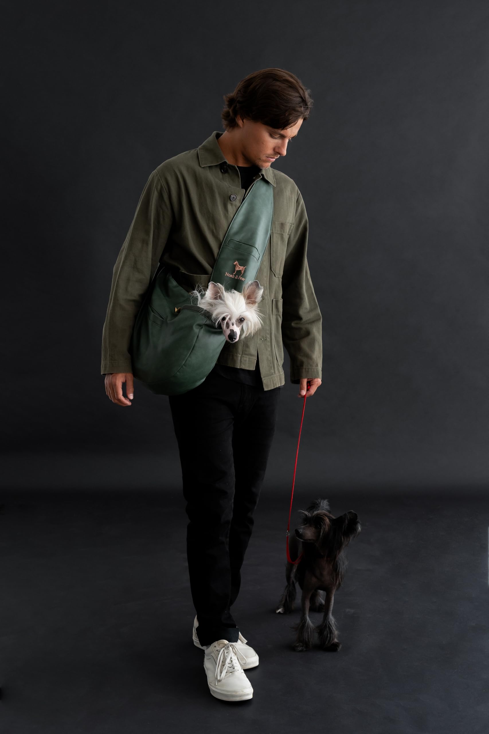Noah & Paw dog sling carrier compact-travel-use showcases lightweight portability for outings.