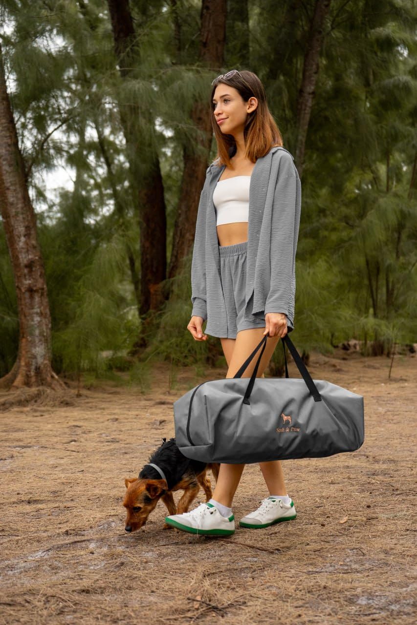 Noah & Paw crate interior with bed conveys comfortable crate experience for pets