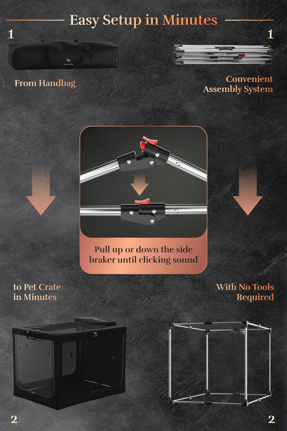 Noah & Paw crate travel handles for comfortable lifting