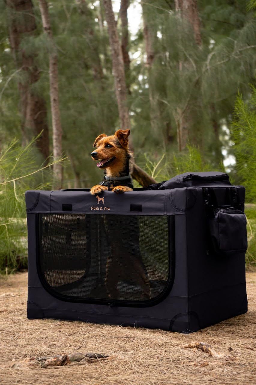 Noah & Paw crate zipper detail highlights secure 10mm locking mechanism
