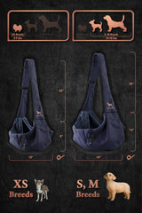 Noah & Paw dog sling fits pets 5-18 lb for versatile daily use.