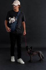 Noah & Paw dog sling safety belt keeps your pet securely in place on walks.