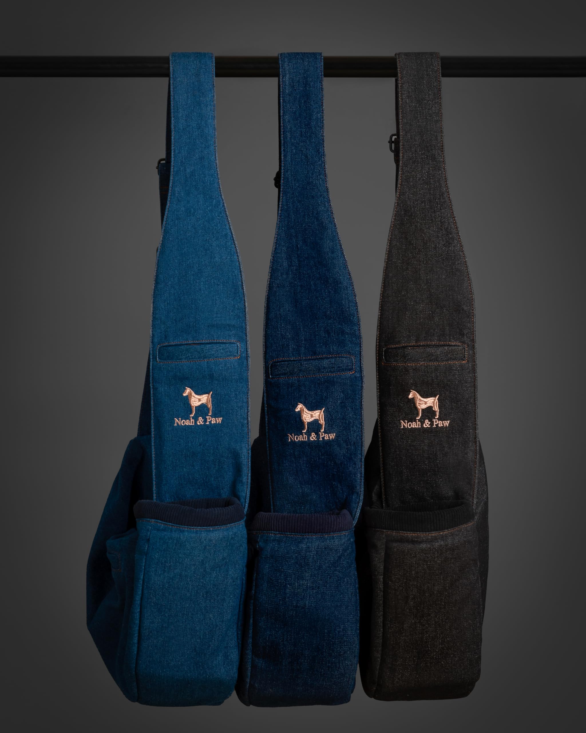NOAH & PAW travel-ready sling suits city trips with pets.