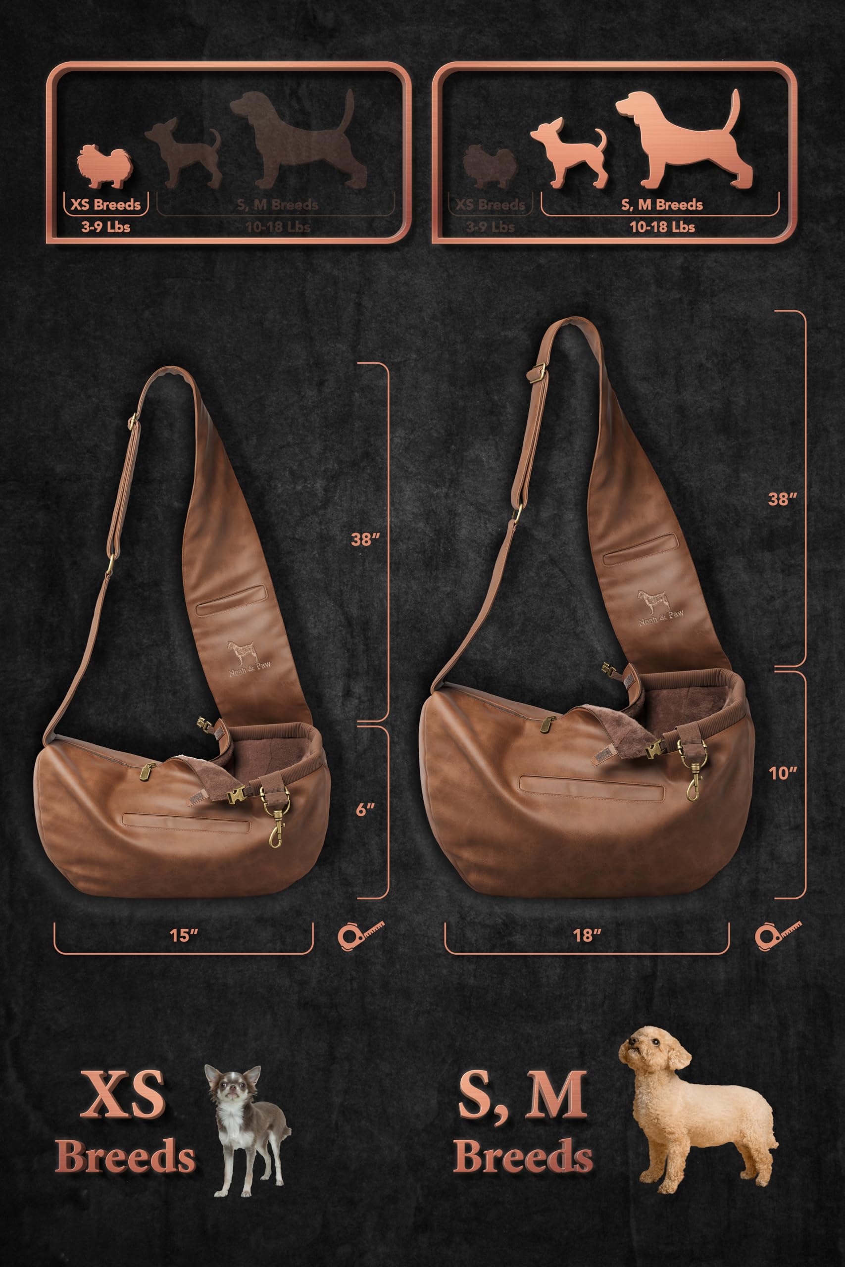 Noah & Paw vegan leather with fur lining provides soft, premium comfort.