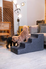 Noah & Paw dog stairs plush fabric detail highlights a cozy climb for pets.