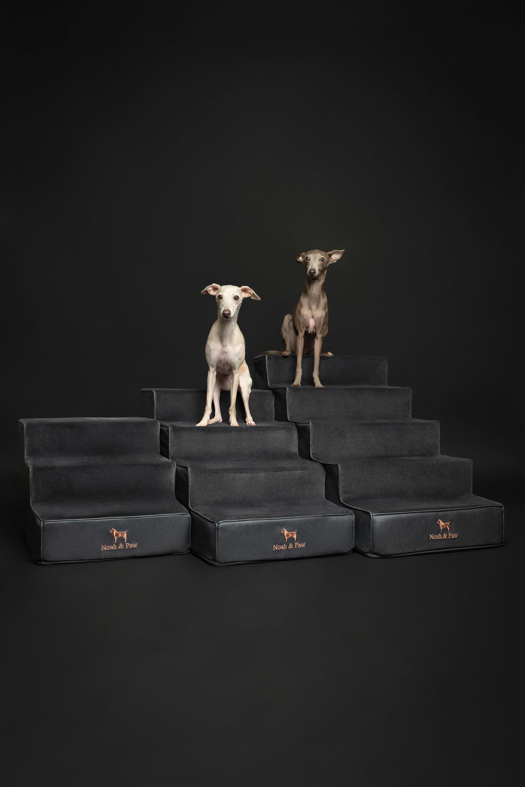 Noah & Paw dog stairs removable cover zipper image underscores easy washing and hygiene.