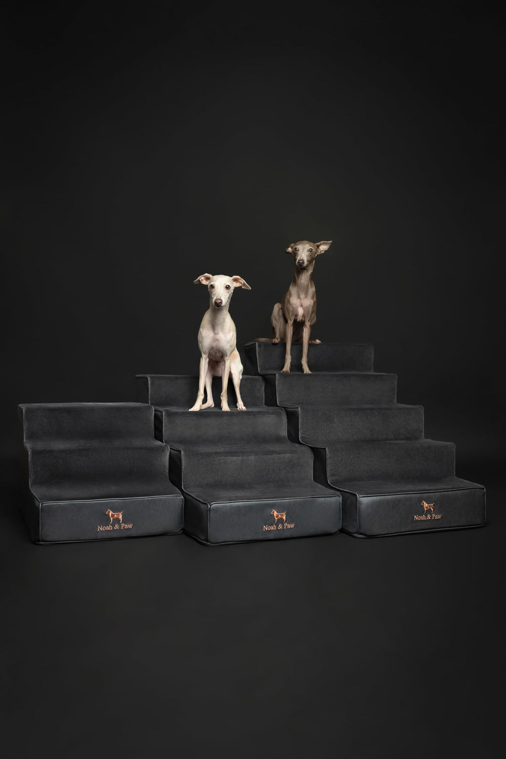 Noah & Paw dog stairs removable cover zipper image underscores easy washing and hygiene.