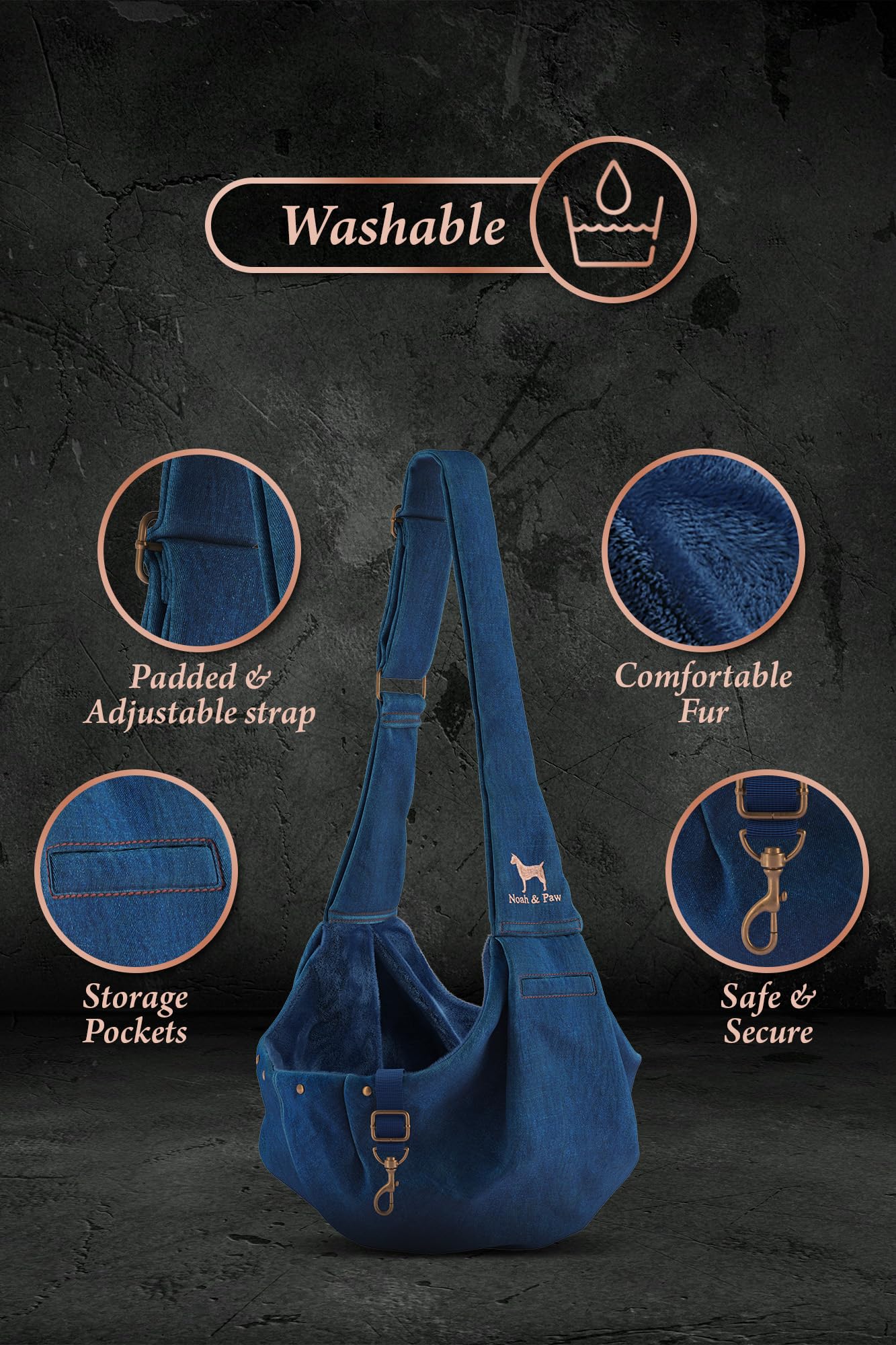 Noah & Paw magnetic pocket for essentials during walks