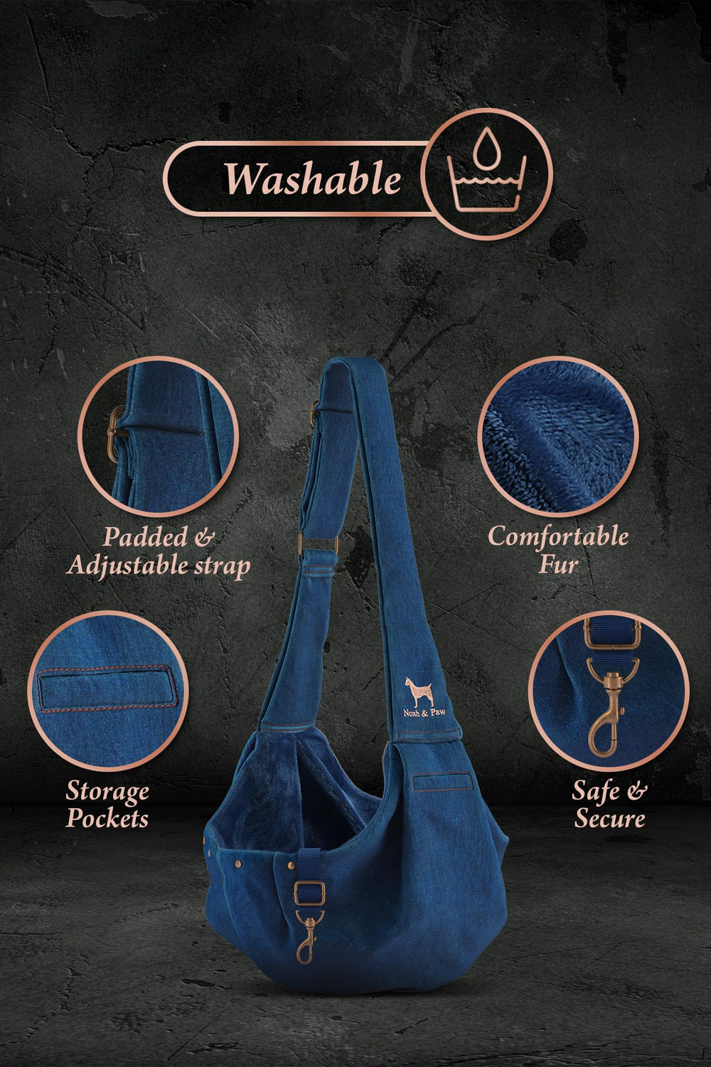 Noah & Paw magnetic pocket for essentials during walks