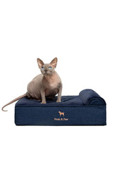 NOAH & PAW small dog bed denim top view showing plush cushioning for nap comfort