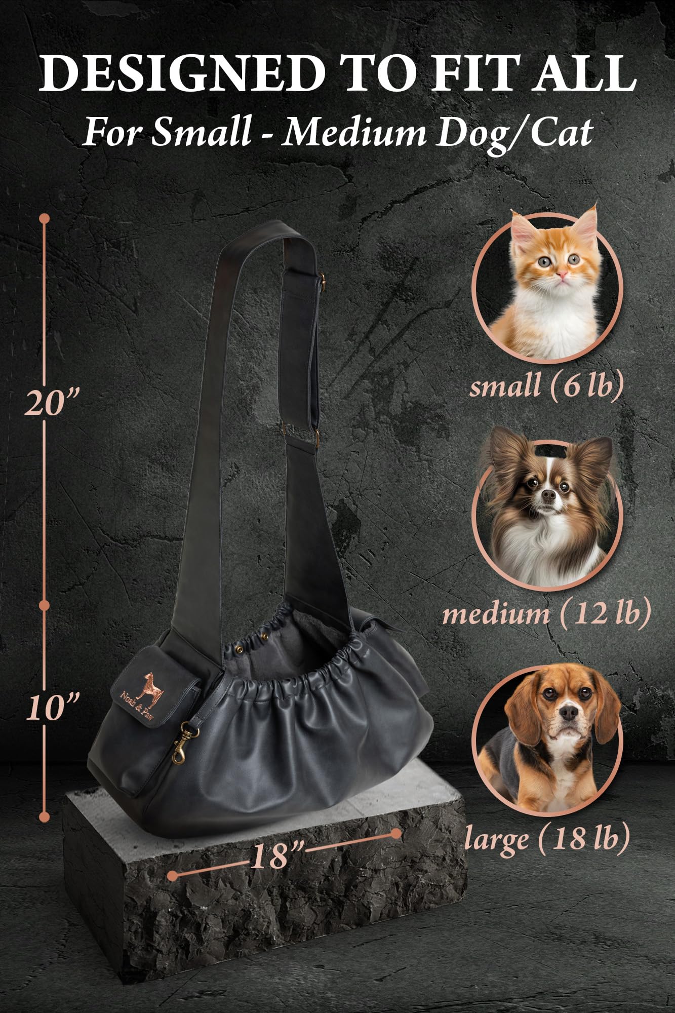 Noah & Paw vegan leather lining close-up emphasizing premium materials and easy cleaning