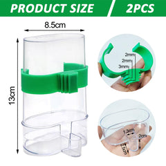 Nobgum 2-pack automatic bird dispenser in clear bottle aids visibility of water level.