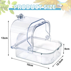 Nobgum clear bird bath material showcases transparent view for monitoring bird bathing.