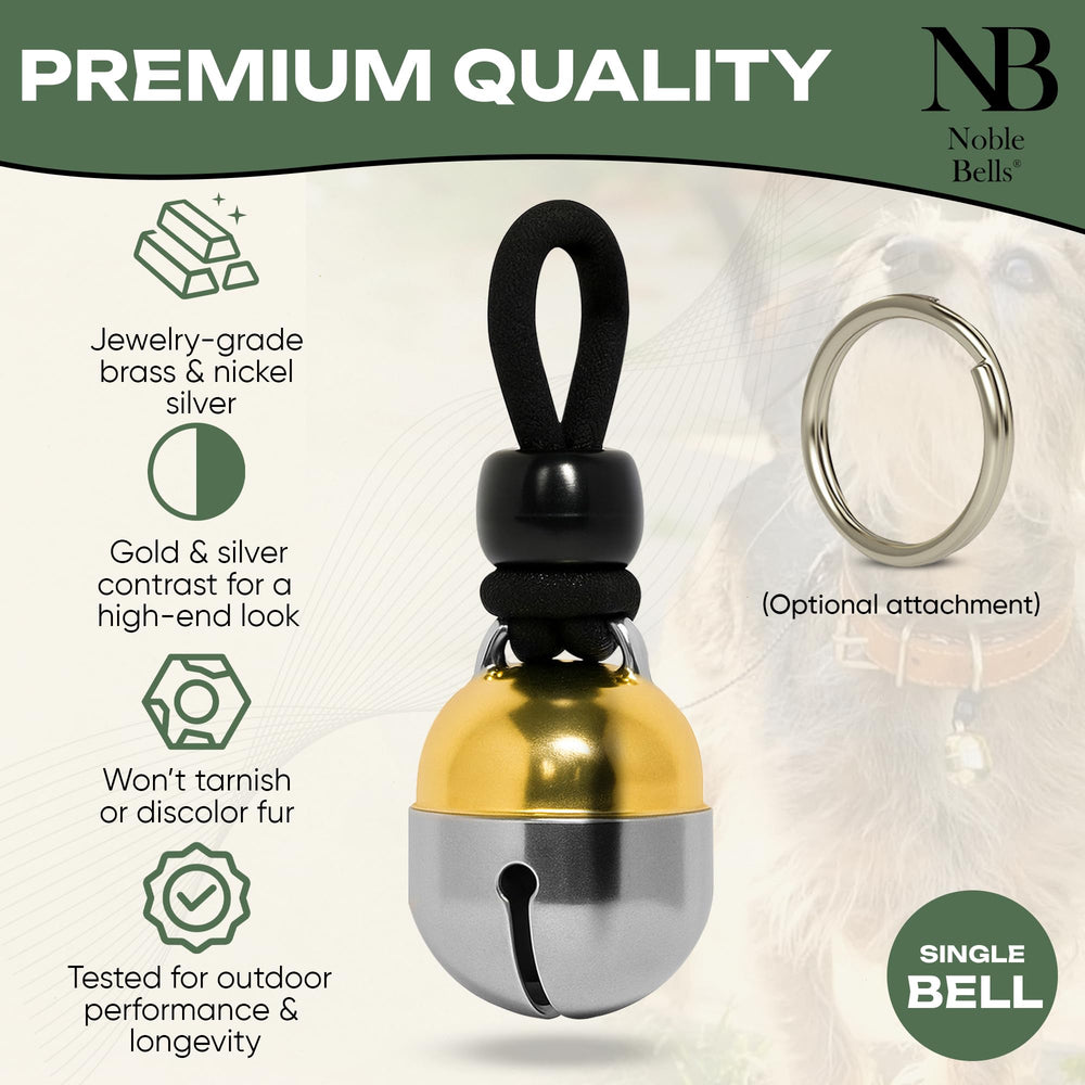 Noble Bells large collar bell on dog demonstrates clear outdoorsy tracking sound