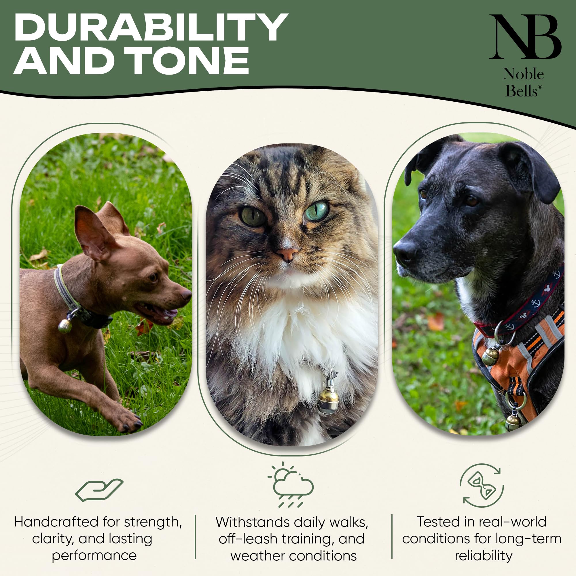 Noble Bells outdoor-hiking scene demonstrates audible alerts for quick location