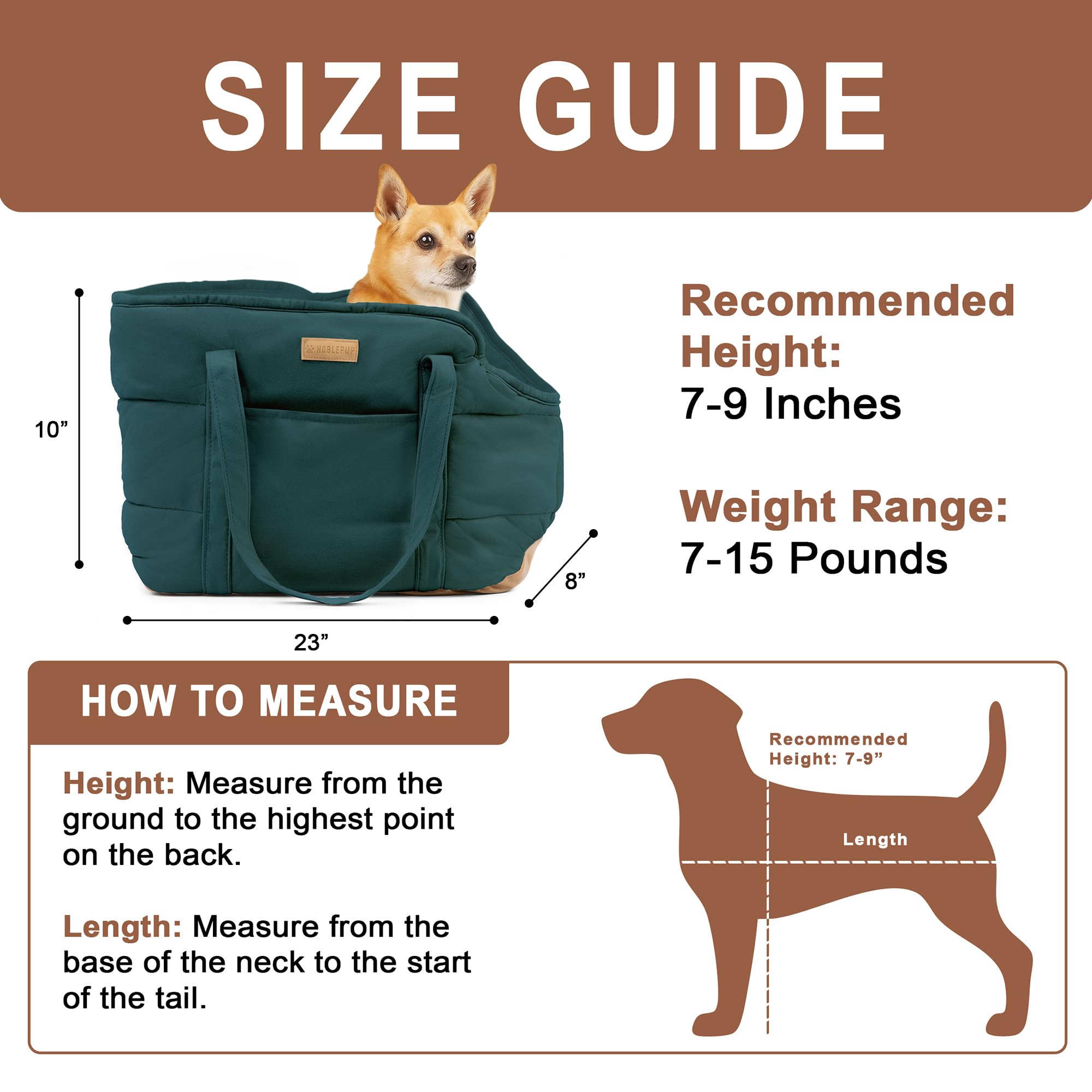 NoblePup Plush Dog Purse interior with plush lining provides snug comfort on the go.