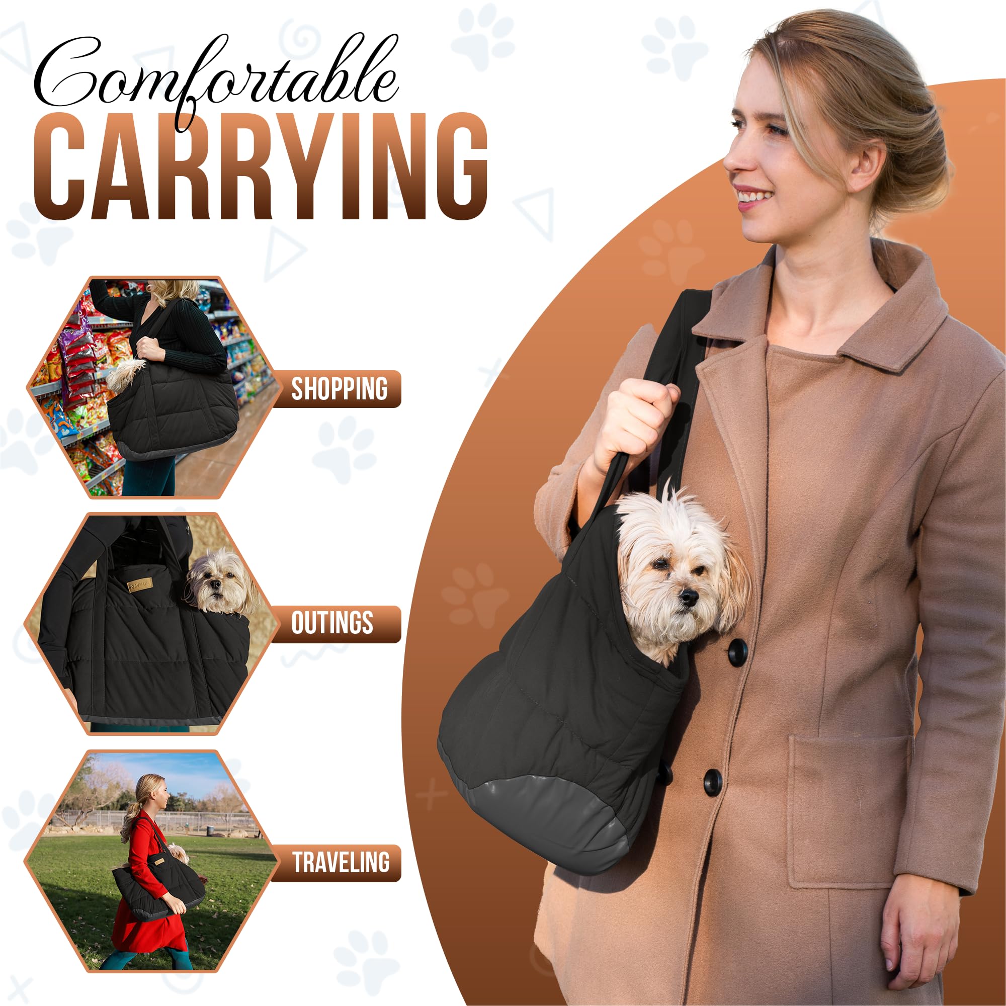 NoblePup shoulder carrier image shows lightweight design and easy portability.
