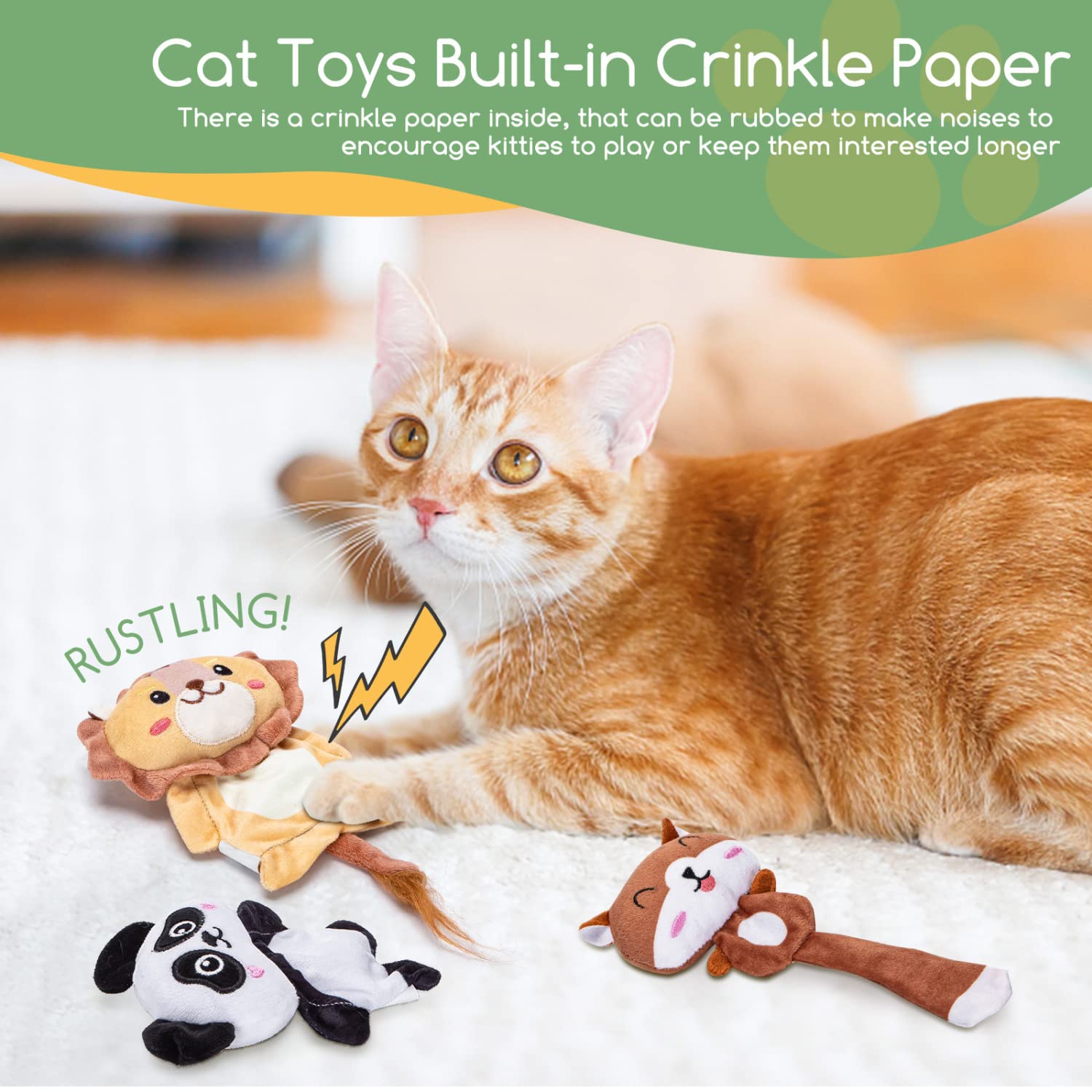 Nobleza catnip toys plush kitty teething shapes encourage chewing and soothe teething discomfort