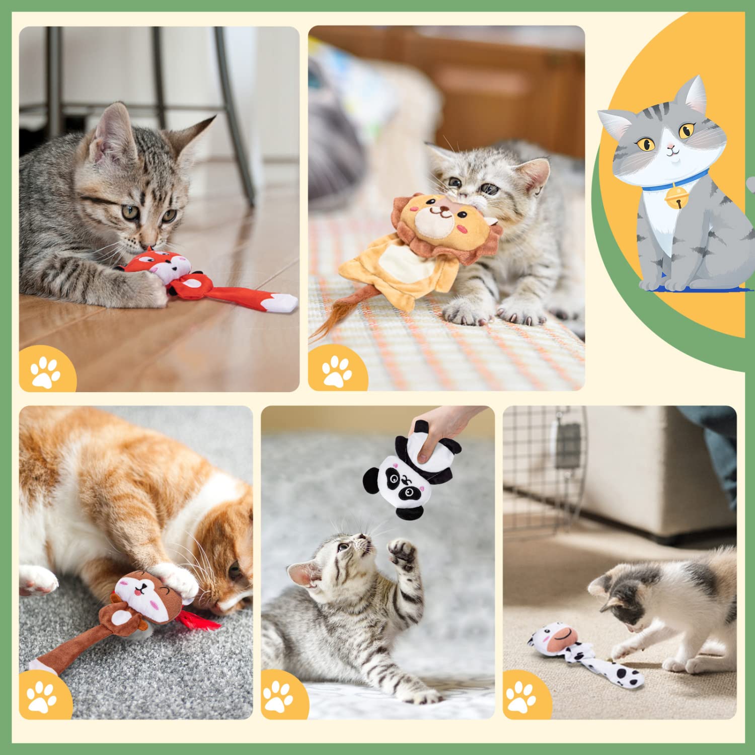 Nobleza catnip toys non-toxic catnip and durable stitching ensure safe use