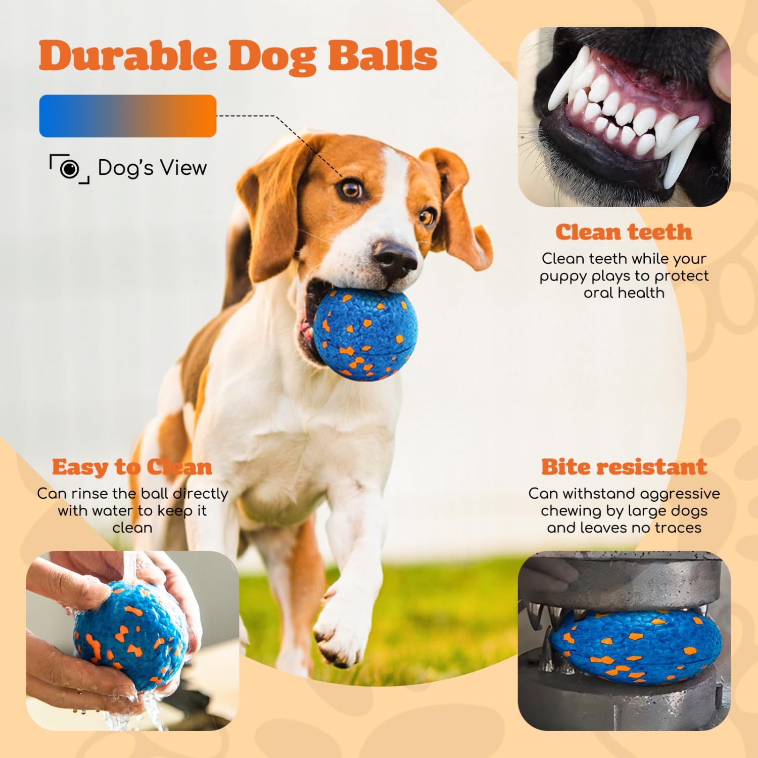 Nobleza dog balls puppy-teething visual: gentle relief during teething phase