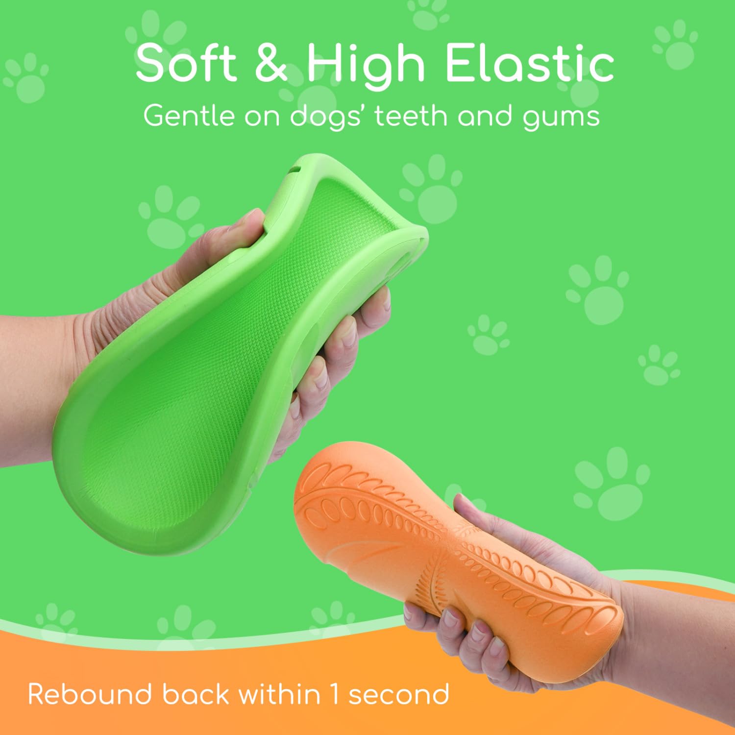 Nobleza dog flying disc bright orange and green for high visibility during fetch.