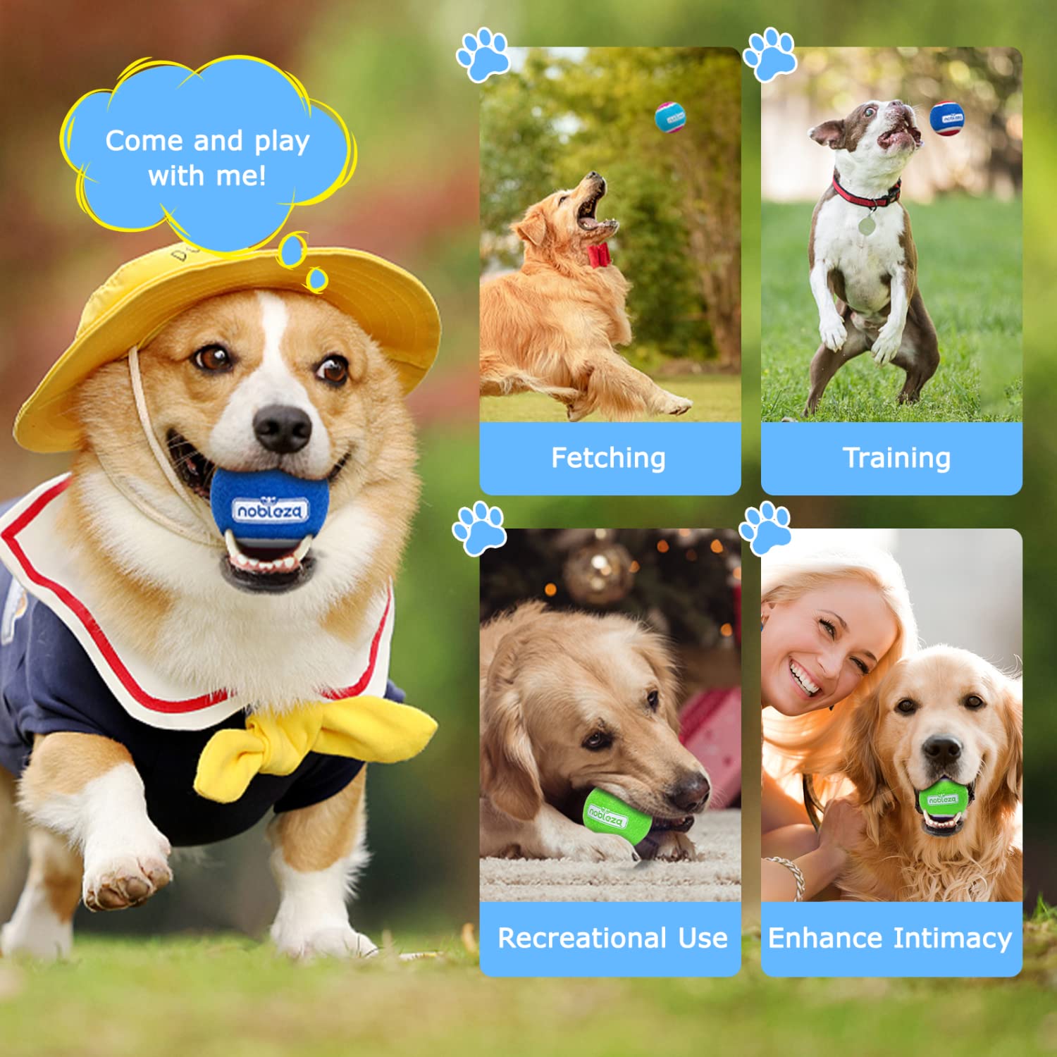 Nobleza dog tennis ball portable mesh bag for quick transport