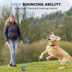 Nobleza dog tennis ball in red blue green colors for high visibility during fetch