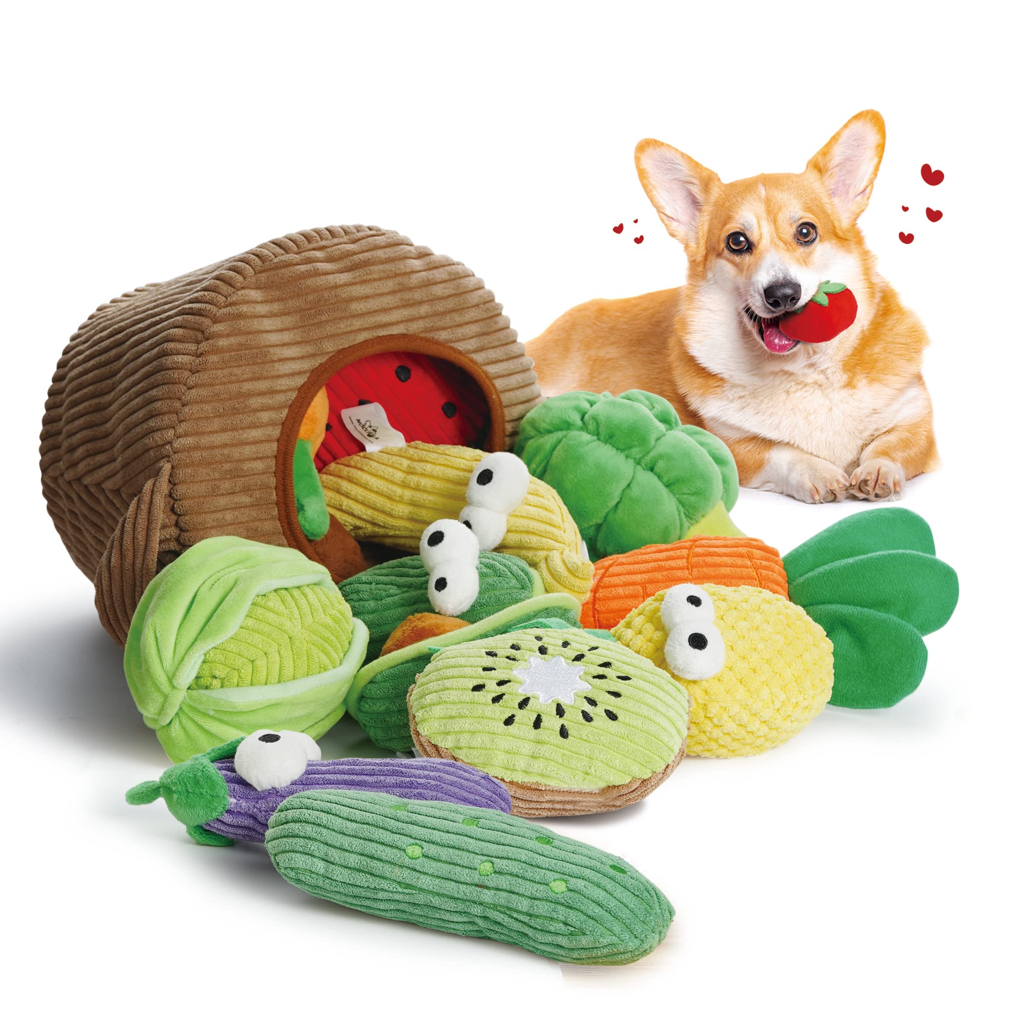 Nocciola basket toy for storage and busy playtime with puppies.