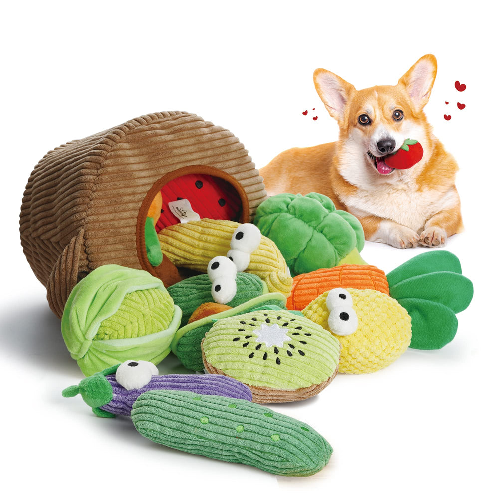 Nocciola basket toy for storage and busy playtime with puppies.