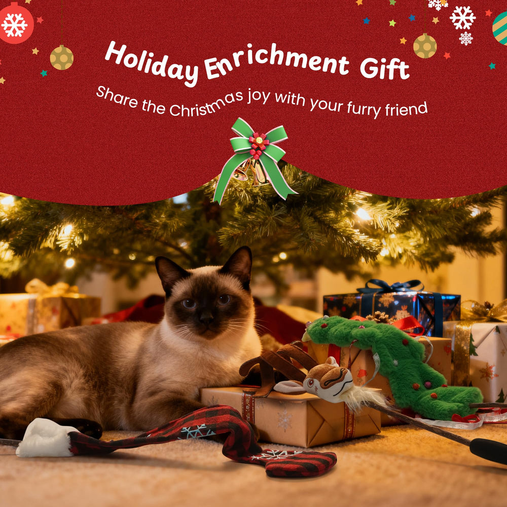 Nocciola Christmas cat wand toy silvervine chew sticks for enrichment during play