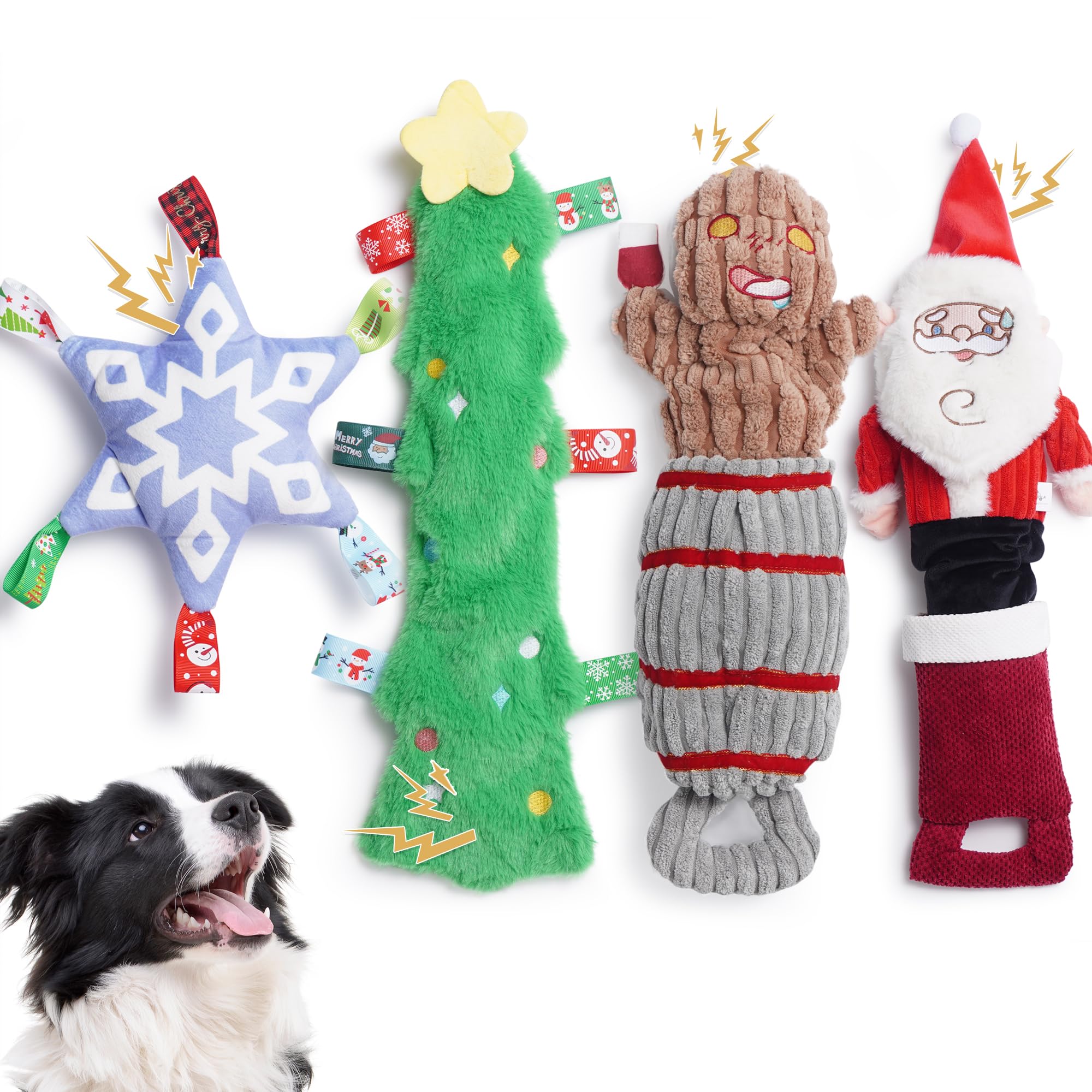 Nocciola Santa Claus toy for dogs, perfect for festive tug-and-squeak play.