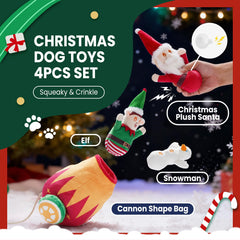 Nocciola Christmas Elf plush inside cannon bag for interactive hide-and-seek play.