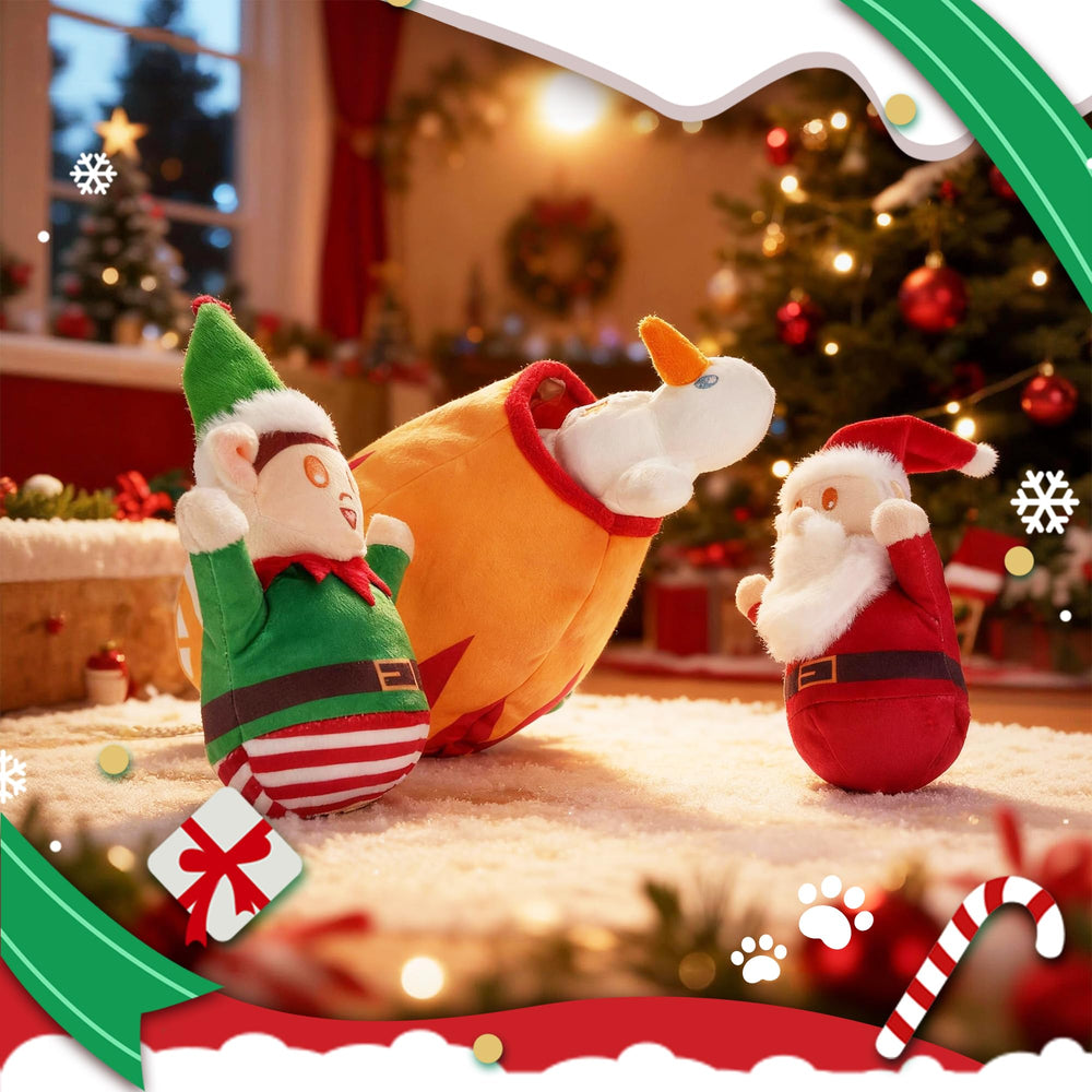 Nocciola Christmas soft durable plush for indoor cuddling and safe fetch.